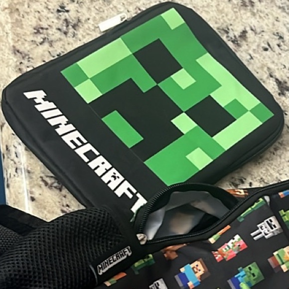 Like new Minecraft Backpack -“Derek” stitched plus a mini iPad tablet case - Picture 2 of 2